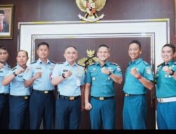Perkenalkan Diri Sebagai Pejabat Baru, Danlanud SMH Kunjungi Lanal Palembang