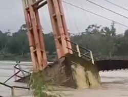 Jembatan Putus, Akses Warga Desa di Kecamatan Empat Petulai Dangku Lumpuh Total