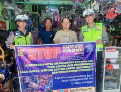 Satlantas Polres PALI Lakukan Sosialisasi Larangan Pengunaan Knalpot Brong