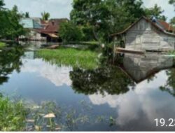 Sungai Desa Gumai Meluap, Tumpukan Sampah Menghambat Aliran Air