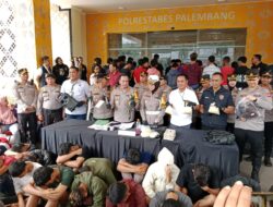 Sebanyak 131 Kendaraan dan 53 Orang berhasil Diamankan Jajaran Polrestabes Palembang