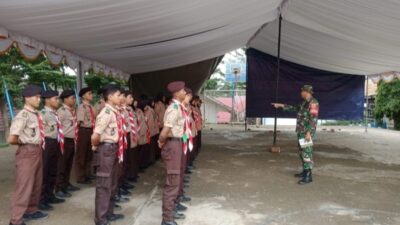 Koramil 404-03/ Talang Ubi Berikan Pelatihan Baris Berbaris Kepada Siswa SMA Negeri 1
