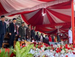 Polres PALI Berpartisiasi di Upacara Penurunan Bendera Merah Putih