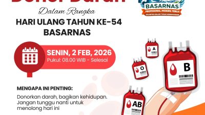 Hut Ke-54, Basarnas Sumsel Gelar Kegiatan Donor Darah