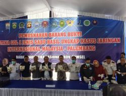 BNNP Sumsel Musnahkan 16,9 Kg Sabu Jaringan Internasional Malaysia–Palembang, Hasil Ungkap Berbasis Laporan Warga