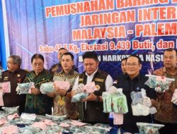 Jaringan Malaysia Teruangkap, Puluhan Kilo Sabu dan Ribuan Bukti Pil Ekstasi Diamankan BNNP Sumsel